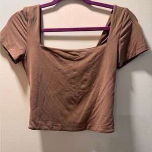 Brown Square Cut Women's Top